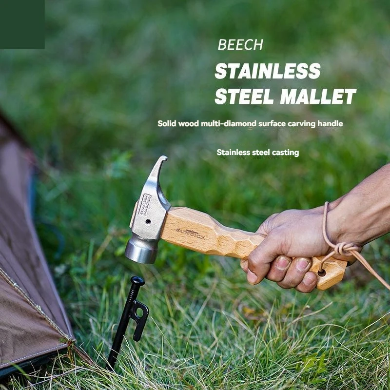 New tent hammer beech wood handle solid wood stainless steel copper hammer outdoor hiking tent floor nail hammer hammer
New tent hammer beech wood handle solid wood stainless steel copper hammer outdoor hiking tent floor nail hammer hammer
