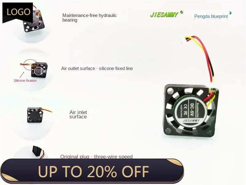 JIESAMMY Hydraulic 2006 7000 об/мин Бесшумная функция измерения скорости 2 см 5 В 0,04 А Микровентилятор охлаждения
JIESAMMY Hydraulic 2006 7000 об/мин Бесшумная функция измерения скорости 2 см 5 В 0,04 А Микровентилятор охлаждения