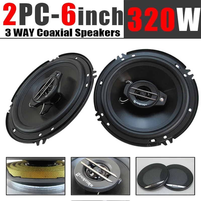 6 Inch 320W 3 Way Universal Car Coaxial Auto Music Stereo Full Range Frequency Hifi Truck Door Automotive Speakers Installation
6 Inch 320W 3 Way Universal Car Coaxial Auto Music Stereo Full Range Frequency Hifi Truck Door Automotive Speakers Installation