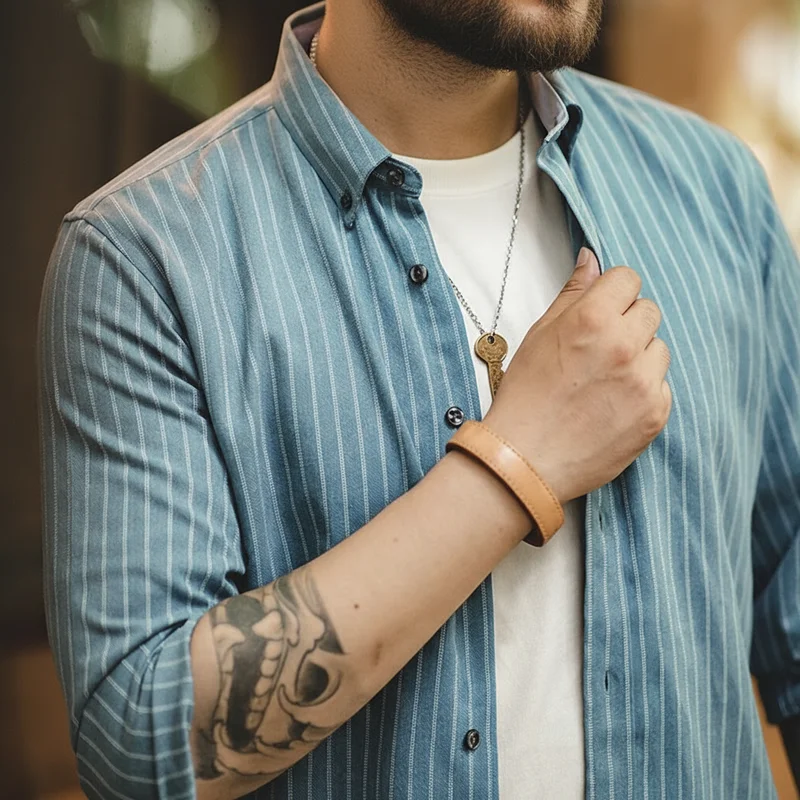 Maden Workwear American Retro Brushed Blue Vertical Stripe Shirt Business Casual Long Sleeve Non Iron Shirt Men's Tops Autumn
Maden Workwear American Retro Brushed Blue Vertical Stripe Shirt Business Casual Long Sleeve Non Iron Shirt Men's Tops Autumn