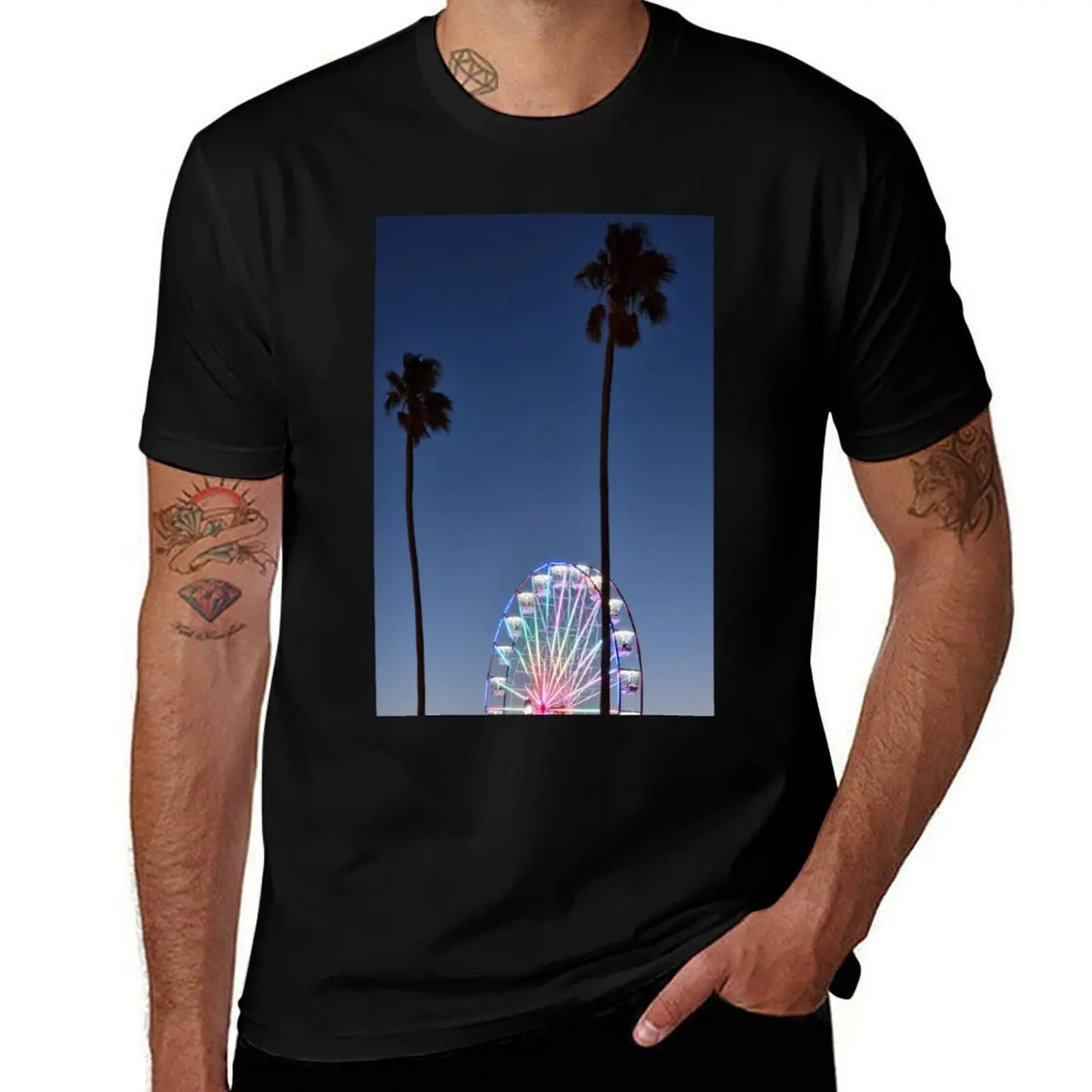 Ferris wheel at sunset - St Kilda Beach, Melbourne Australia T-Shirt Work Outdoor T-Shirt for Men
Ferris wheel at sunset - St Kilda Beach, Melbourne Australia T-Shirt Work Outdoor T-Shirt for Men