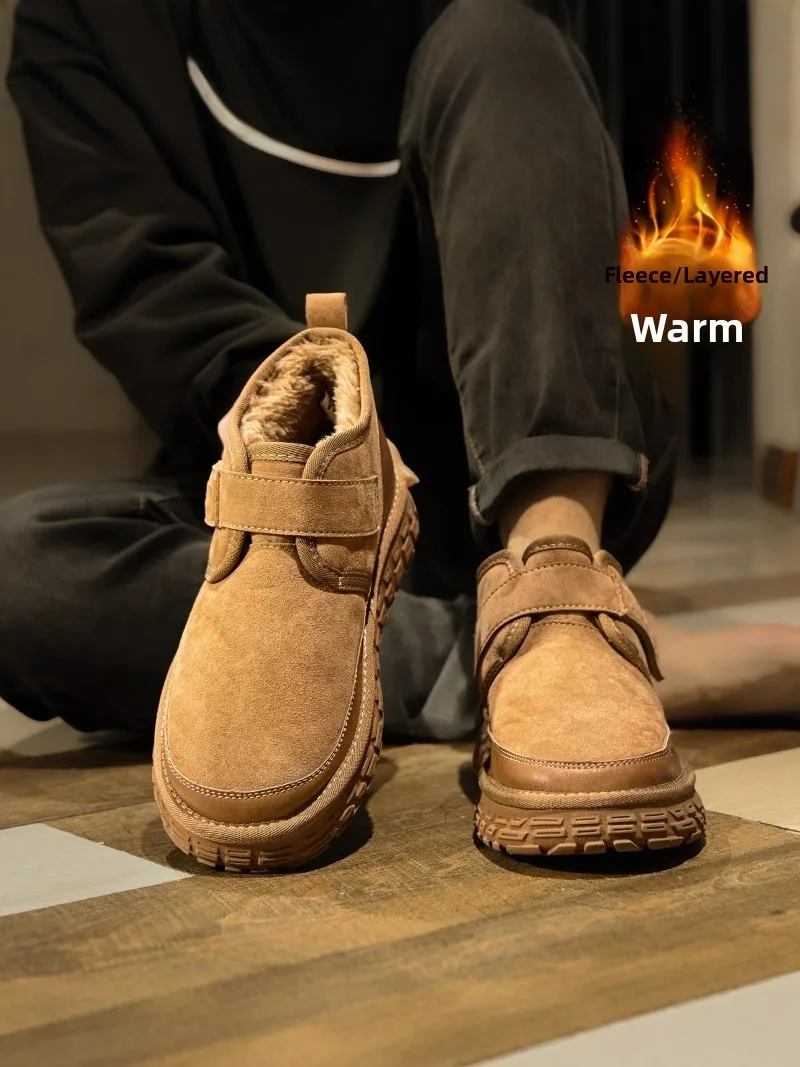 Men's Winter Thickened Fleece Lined Snow Boots Warm Waterproof Mid-Calf Bread Shoes Anti-Slip Rubber Sole round Toe Boots
Men's Winter Thickened Fleece Lined Snow Boots Warm Waterproof Mid-Calf Bread Shoes Anti-Slip Rubber Sole round Toe Boots