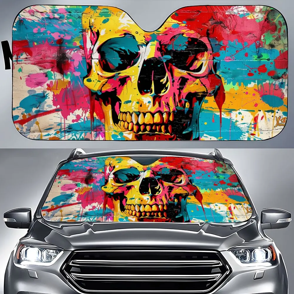 Blood Splattered From Skull Head Car Windshield Sunshade,Auto Accessories Front Windshield Sun Visor Block Uv Rays Protect Decor
Blood Splattered From Skull Head Car Windshield Sunshade,Auto Accessories Front Windshield Sun Visor Block Uv Rays Protect Decor