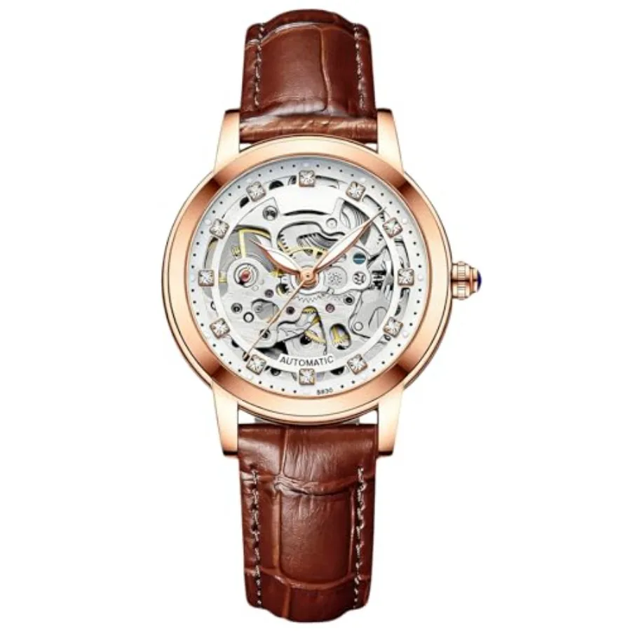 Women Watches Automatic Self-Winding Watch with Leather Strap Tourbillon Mechanical Wristwatch Fashion Luminous Watch for Ladie
Women Watches Automatic Self-Winding Watch with Leather Strap Tourbillon Mechanical Wristwatch Fashion Luminous Watch for Ladie