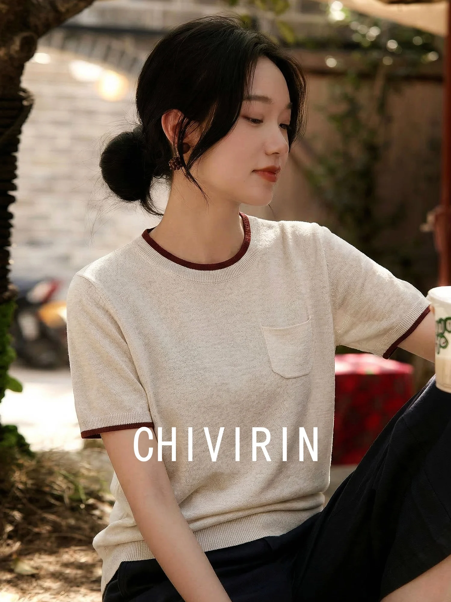 Chivirin Summer Slim Fit round Neck Knitwear Short Sleeve Color Block Women's T-Shirt Casual Cotton Blend Top
Chivirin Summer Slim Fit round Neck Knitwear Short Sleeve Color Block Women's T-Shirt Casual Cotton Blend Top