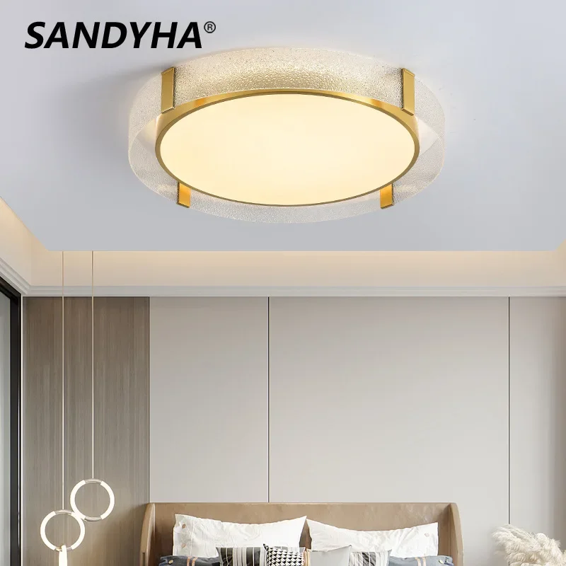 SANDYHA Modern Minimalist Ceiling Light Copper Glass Design LED Lamp for Living Room Bedroom Decoration Dining Table Lighting
SANDYHA Modern Minimalist Ceiling Light Copper Glass Design LED Lamp for Living Room Bedroom Decoration Dining Table Lighting