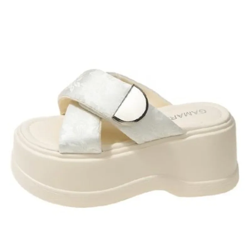 8cm Heels Chunky Platform Slippers For Women Open Toe Leather Wedges Sandals Woman Summer Thick Bottom Female Beach Flip Flops
8cm Heels Chunky Platform Slippers For Women Open Toe Leather Wedges Sandals Woman Summer Thick Bottom Female Beach Flip Flops
