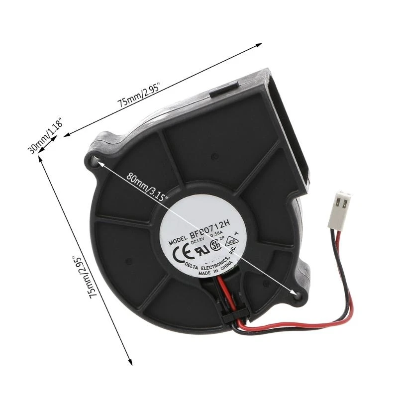 2900RPM Cooling Fan BFB0712H Centrifugal Two Balls for Delta 7530 12V 0.36A Projector Blower
2900RPM Cooling Fan BFB0712H Centrifugal Two Balls for Delta 7530 12V 0.36A Projector Blower