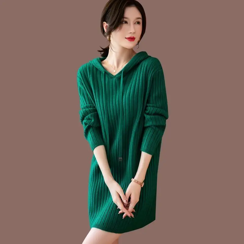 Women Casual Sweater Solid Hooded Pullover For Autumn Winter 2023 New Female Oversize Knitting Hoodies Shirt Tops High Quality
Women Casual Sweater Solid Hooded Pullover For Autumn Winter 2023 New Female Oversize Knitting Hoodies Shirt Tops High Quality