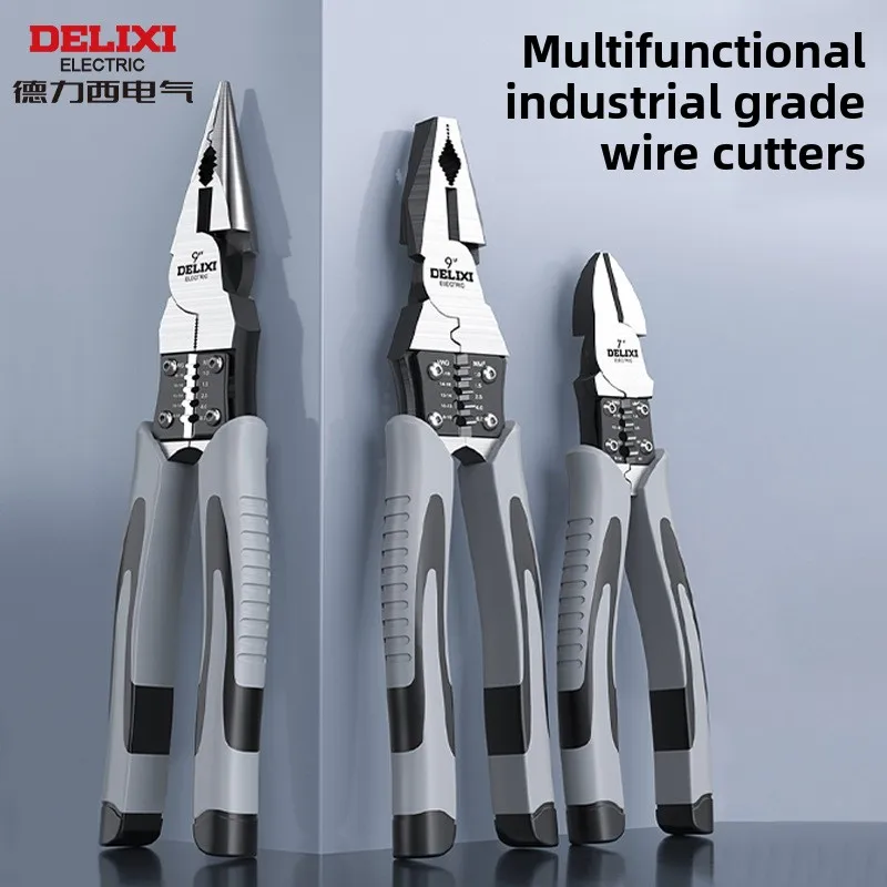 DELIXI Multi-Function Electrician Wire Cutter Pliers Industrial Needle Nose Lineman Hand Tool Professional Tiger Pliers
DELIXI Multi-Function Electrician Wire Cutter Pliers Industrial Needle Nose Lineman Hand Tool Professional Tiger Pliers