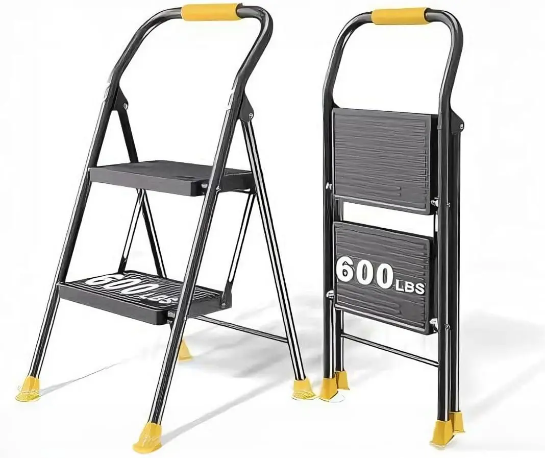 Foldable Step Ladder 2 Step Stool Heavy Duty 600Lbs with Handrails for Home Adults Kitchen Indoor
Foldable Step Ladder 2 Step Stool Heavy Duty 600Lbs with Handrails for Home Adults Kitchen Indoor