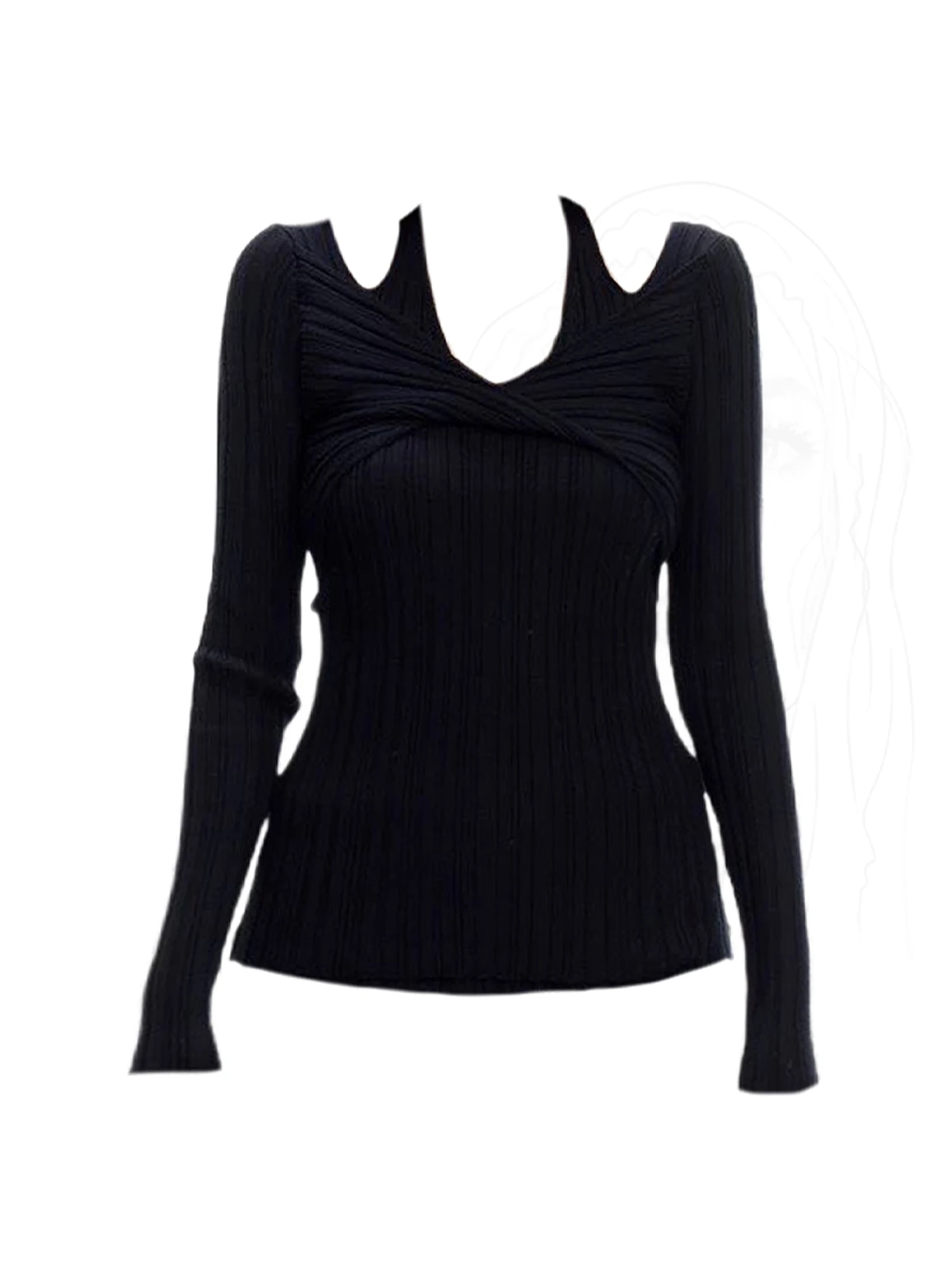 Women's Black Gothic Emo T-shirt Y2k Gyaru Tee Top 2000s Aesthetic Vintage Long Sleeve Knit T-shirts Clothes 2025 Spring Autumn
Women's Black Gothic Emo T-shirt Y2k Gyaru Tee Top 2000s Aesthetic Vintage Long Sleeve Knit T-shirts Clothes 2025 Spring Autumn