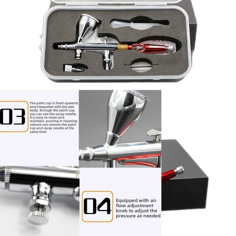 Factory direct sales of SJ-81 model airbrush 0.3 caliber exchangeable material pofunction double-action adjustable pressure tool
Factory direct sales of SJ-81 model airbrush 0.3 caliber exchangeable material pofunction double-action adjustable pressure tool