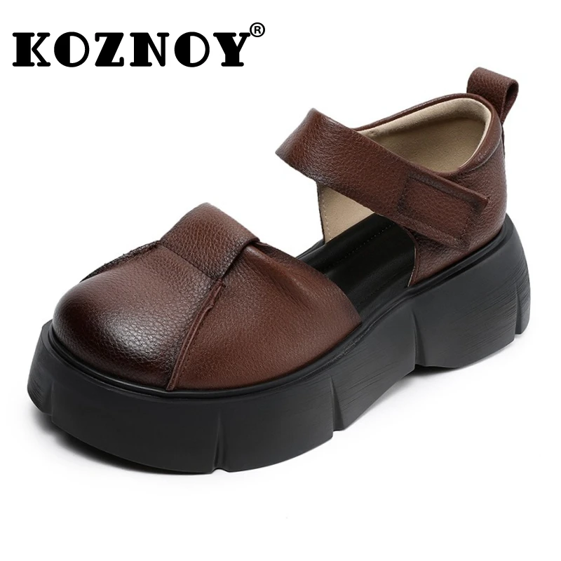 Koznoy 5cm Cow Genuine Leather Mary Jane Shoes Sandals Flats Hook Flats Summer Women Platform Wedge Hollow Slippers Luxury
Koznoy 5cm Cow Genuine Leather Mary Jane Shoes Sandals Flats Hook Flats Summer Women Platform Wedge Hollow Slippers Luxury