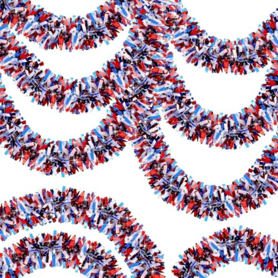 50FT 4th of July Decorations, Red White and Blue Garland 4th of July Tinsel Garland Metallic Tinsel Twist for Holiday Party Hom
50FT 4th of July Decorations, Red White and Blue Garland 4th of July Tinsel Garland Metallic Tinsel Twist for Holiday Party Hom