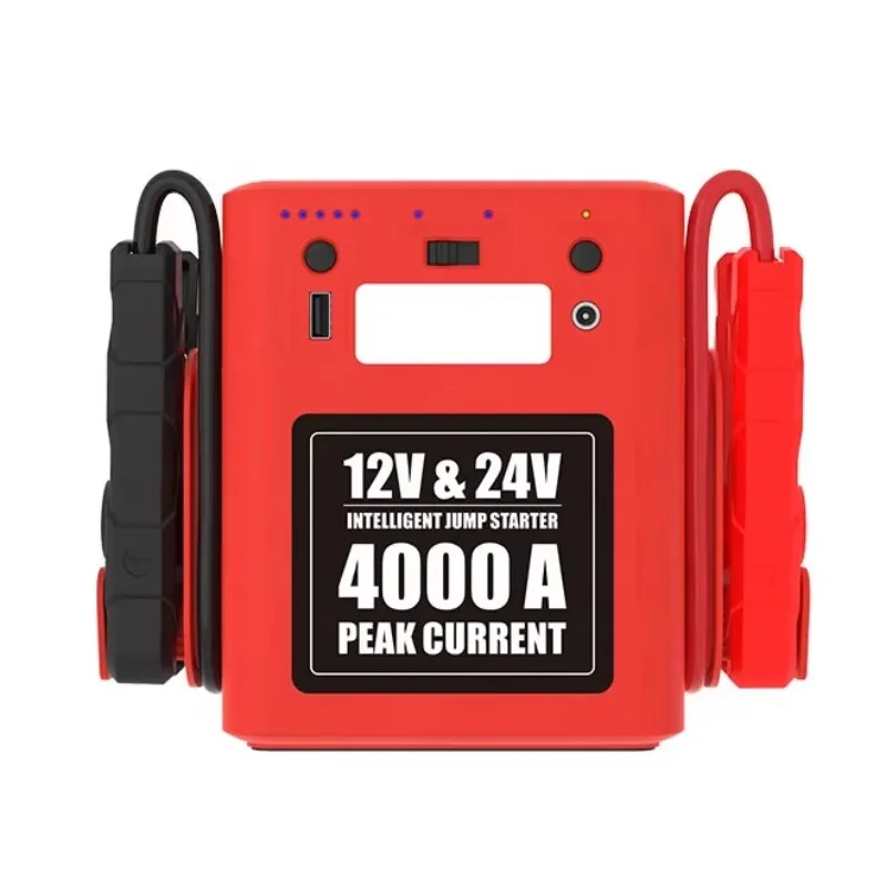 12V/24V 4000A Portable Emergency Power Bank Jump Starter
12V/24V 4000A Portable Emergency Power Bank Jump Starter