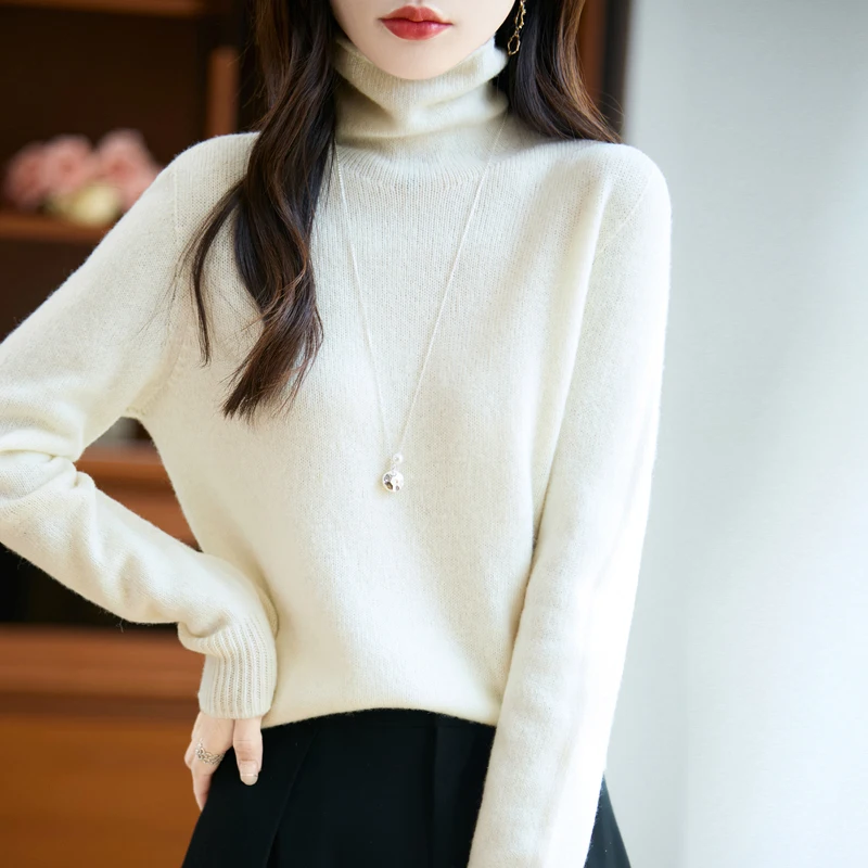 Women Turtleneck 100% Merino Wool Sweater Classic Autumn Winter Thick Warm Woman Knitted Blouse Simple Soft Pullover Top Shirt
Women Turtleneck 100% Merino Wool Sweater Classic Autumn Winter Thick Warm Woman Knitted Blouse Simple Soft Pullover Top Shirt