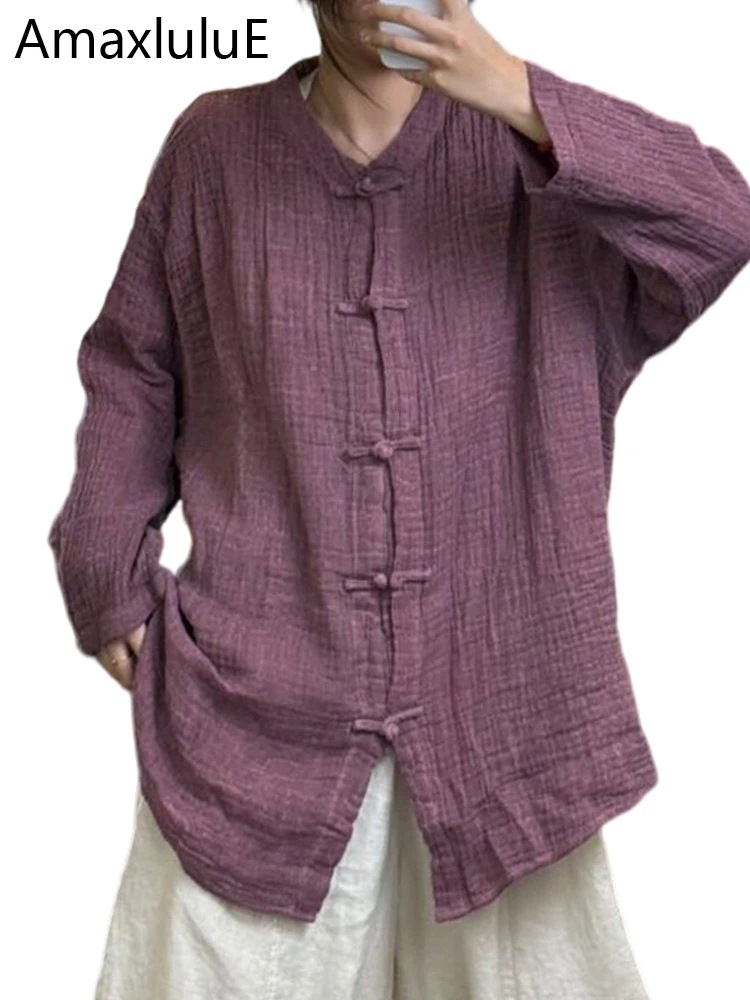 Amax LuluE Chinese Design Fashion Blouses Ladies Autumn Vintage Cotton Linen Shirts 2025 Womens Loose Casual Classic O Neck Tops
Amax LuluE Chinese Design Fashion Blouses Ladies Autumn Vintage Cotton Linen Shirts 2025 Womens Loose Casual Classic O Neck Tops