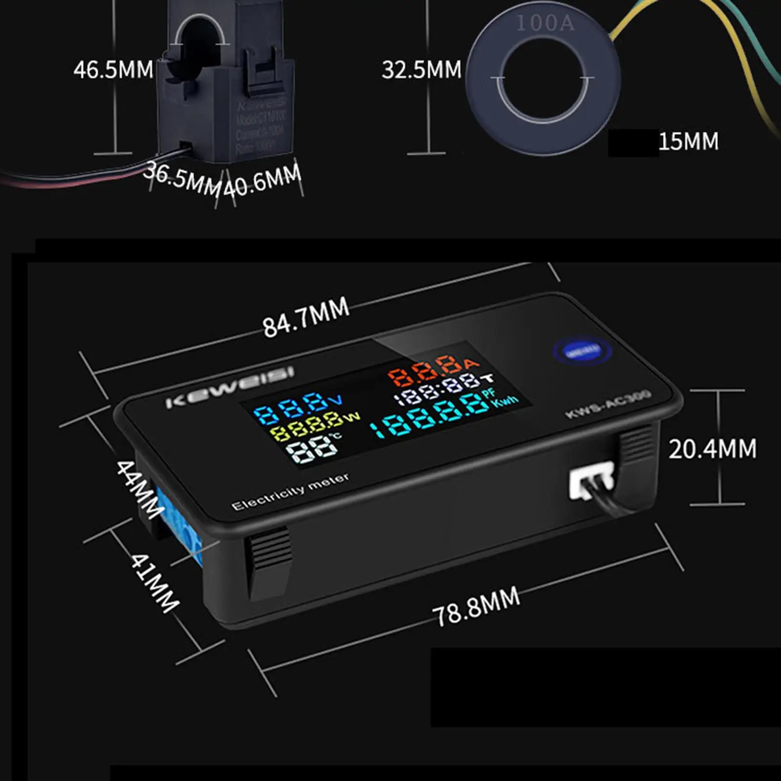 6 in 1 Electricity Meter with Display Digital Ampermeter Voltmeter Watt KWH
6 in 1 Electricity Meter with Display Digital Ampermeter Voltmeter Watt KWH