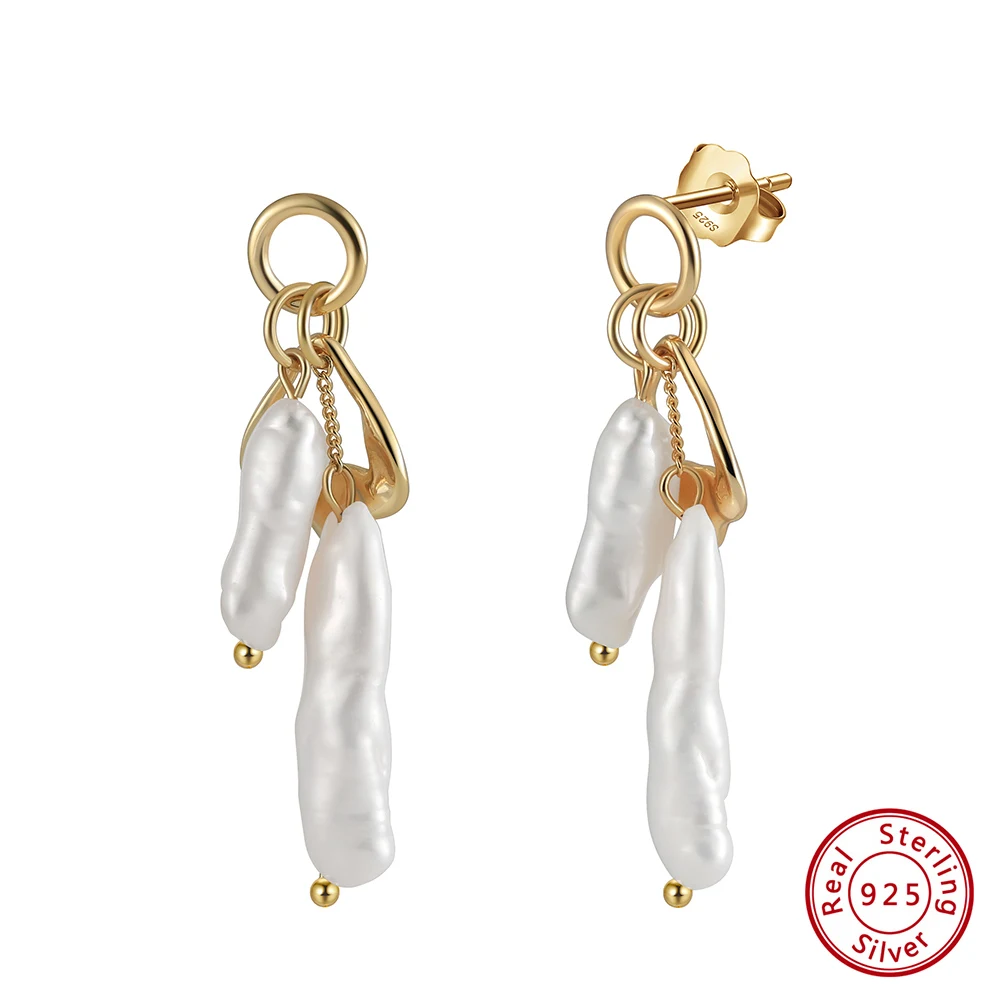 KISS MANDY Baroque Pearl Pendant Earrings 925 Sterling Silver Elegant Freshwater Pearl Long Earrings Piercing For Women GPE86
KISS MANDY Baroque Pearl Pendant Earrings 925 Sterling Silver Elegant Freshwater Pearl Long Earrings Piercing For Women GPE86