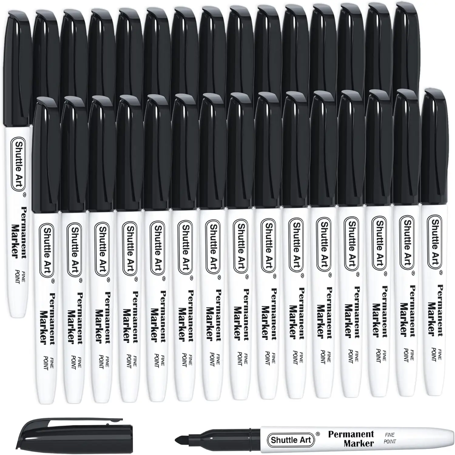 30 Black Fine Point Permanent Markers for Plastic, Wood, Stone, Metal, Glass
30 Black Fine Point Permanent Markers for Plastic, Wood, Stone, Metal, Glass