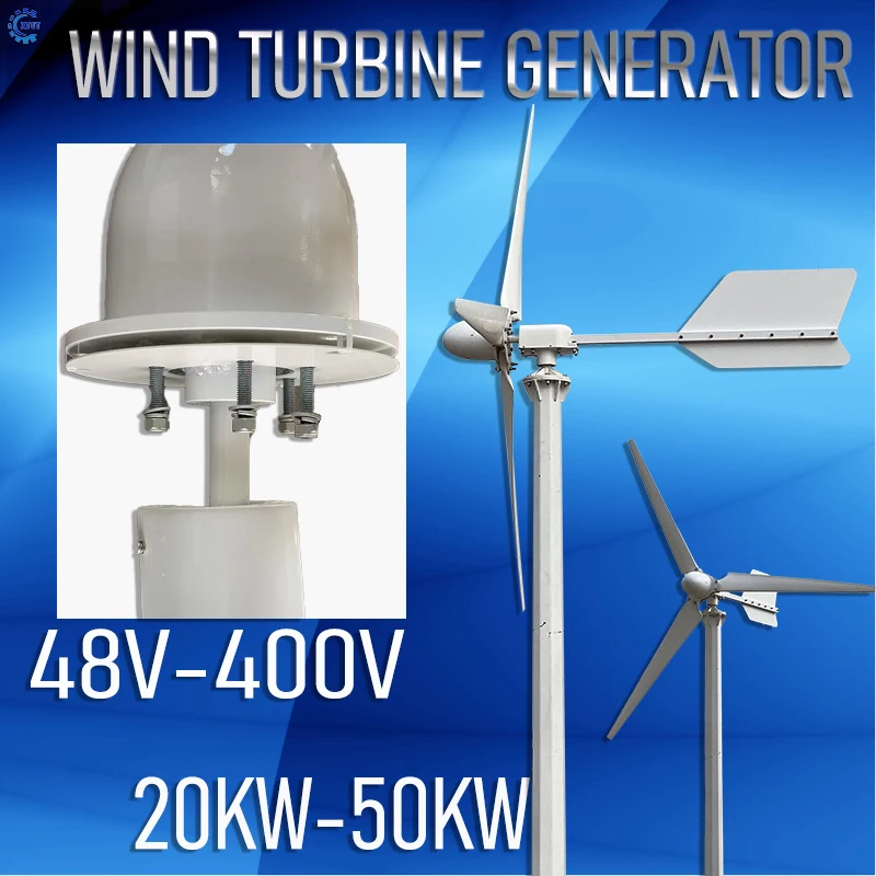High Power 20KW 30KW 50KW Horizontal Axis Windmill Wind Turbine 48V 110V 220V 380V Wind Turbine Generator with Grid Tie System
High Power 20KW 30KW 50KW Horizontal Axis Windmill Wind Turbine 48V 110V 220V 380V Wind Turbine Generator with Grid Tie System