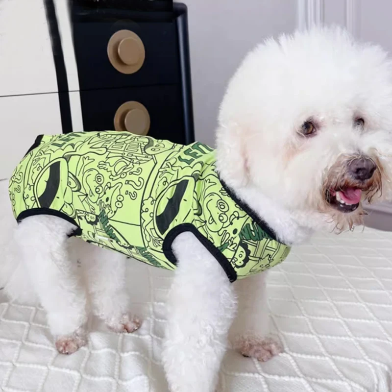 Fashion Cute Print Pet Dog Ropmers Clothes Green Thin Cotton Wrap Belly Vest Jumpsuits For Small medium Dog Poodle Puppy Outfits
Fashion Cute Print Pet Dog Ropmers Clothes Green Thin Cotton Wrap Belly Vest Jumpsuits For Small medium Dog Poodle Puppy Outfits