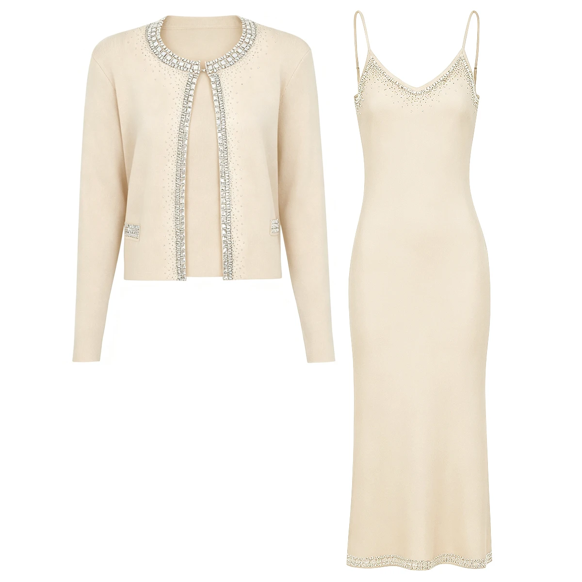 26102 High Version Summer And Autumn New Fashionable Commuting Hot Diamond Ladies' Long Sleeve Knitted Top+Strap Long Dress
26102 High Version Summer And Autumn New Fashionable Commuting Hot Diamond Ladies' Long Sleeve Knitted Top+Strap Long Dress
