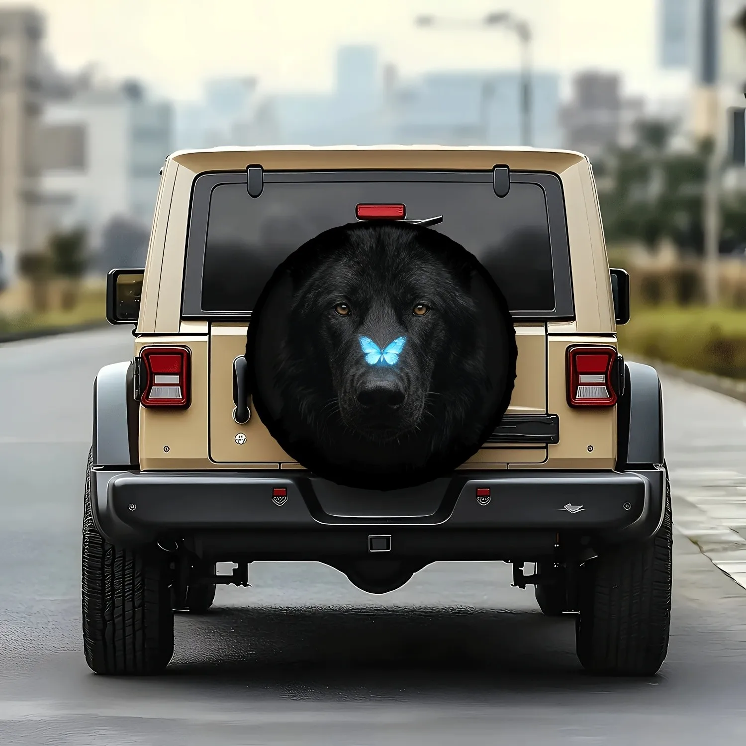 Black Wolf Nose Blue Butterfly Spare Tire Cover Durable Polyester Waterproof SUV Accessory
Black Wolf Nose Blue Butterfly Spare Tire Cover Durable Polyester Waterproof SUV Accessory