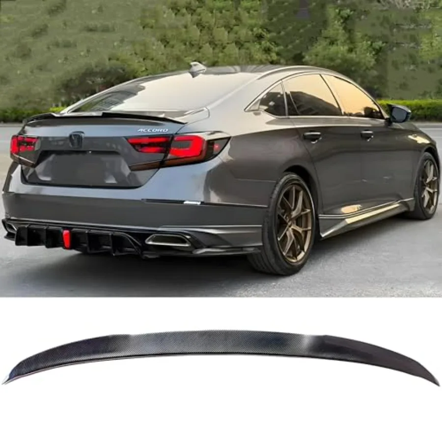 Rear Spoiler Wing for Honda Accord Sedan 2018-2022: Carbon Fiber Style, Black, Lightweight Exterior Decklid Lip Accessory
Rear Spoiler Wing for Honda Accord Sedan 2018-2022: Carbon Fiber Style, Black, Lightweight Exterior Decklid Lip Accessory