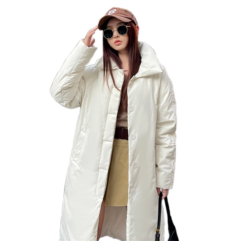 Lapel Cotton Padded Jackets Women's Parka Long Over Knee 2022 New Korean Loose Windbreaker Single Breasted Female Winter Coats
Lapel Cotton Padded Jackets Women's Parka Long Over Knee 2022 New Korean Loose Windbreaker Single Breasted Female Winter Coats
