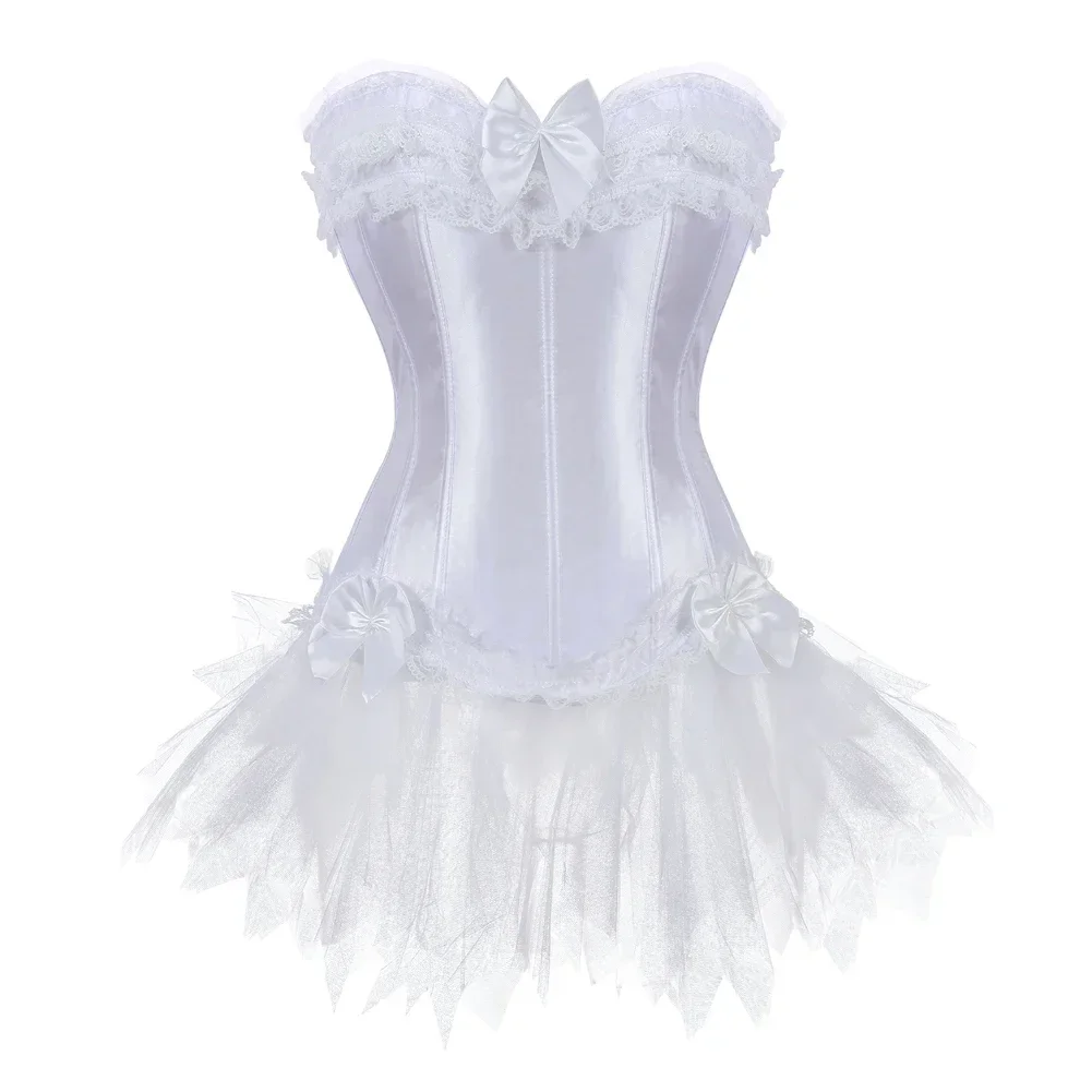 White Corset Tutu Skirt Bustier Lace Party Showgirl Dance Dress Plus Size Gothic Sexy Overbust Burlesque Exotic Costumes
White Corset Tutu Skirt Bustier Lace Party Showgirl Dance Dress Plus Size Gothic Sexy Overbust Burlesque Exotic Costumes
