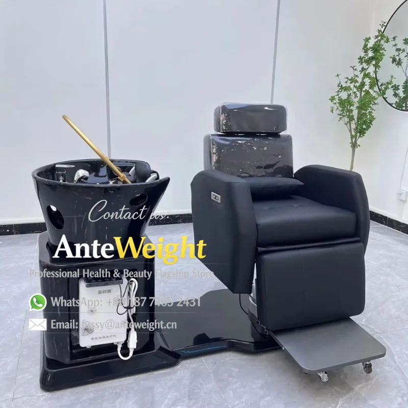 Electric Massage Height Adjustment Scalp Detoxification Circulation Steam Comfortable Semi Reclining Position Hair Washing Chair
Electric Massage Height Adjustment Scalp Detoxification Circulation Steam Comfortable Semi Reclining Position Hair Washing Chair