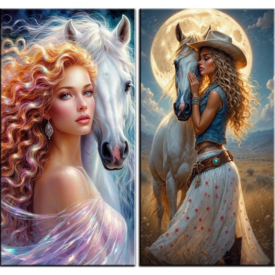 5D DIY Diamond Painting Set Women and Horses Landscape Full Square Round Mosaic Embroidery Cross Embroidery Home Decoration
5D DIY Diamond Painting Set Women and Horses Landscape Full Square Round Mosaic Embroidery Cross Embroidery Home Decoration
