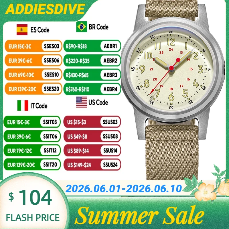 ADDIESDIVE 36mm Automatic Mechanical Women's Watch Super Luminous 20Bar Waterproof Wristwatch Bubble Mirror Glass Wristwatches
ADDIESDIVE 36mm Automatic Mechanical Women's Watch Super Luminous 20Bar Waterproof Wristwatch Bubble Mirror Glass Wristwatches