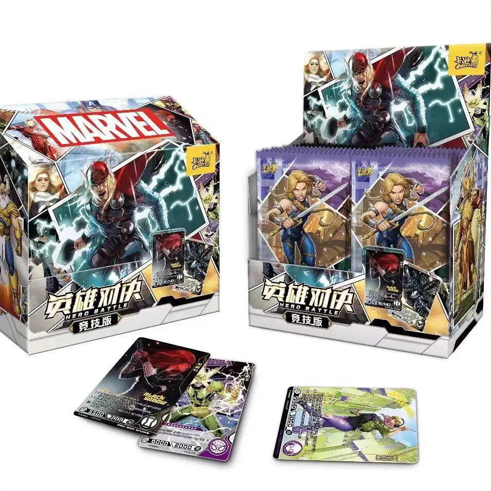 KAYOU Marvel Hero Duel Competitive Edition 4 Collectible Cards Venom Black Widow Thor Loki UR CR SGR Rare Cards Kids Gift
KAYOU Marvel Hero Duel Competitive Edition 4 Collectible Cards Venom Black Widow Thor Loki UR CR SGR Rare Cards Kids Gift