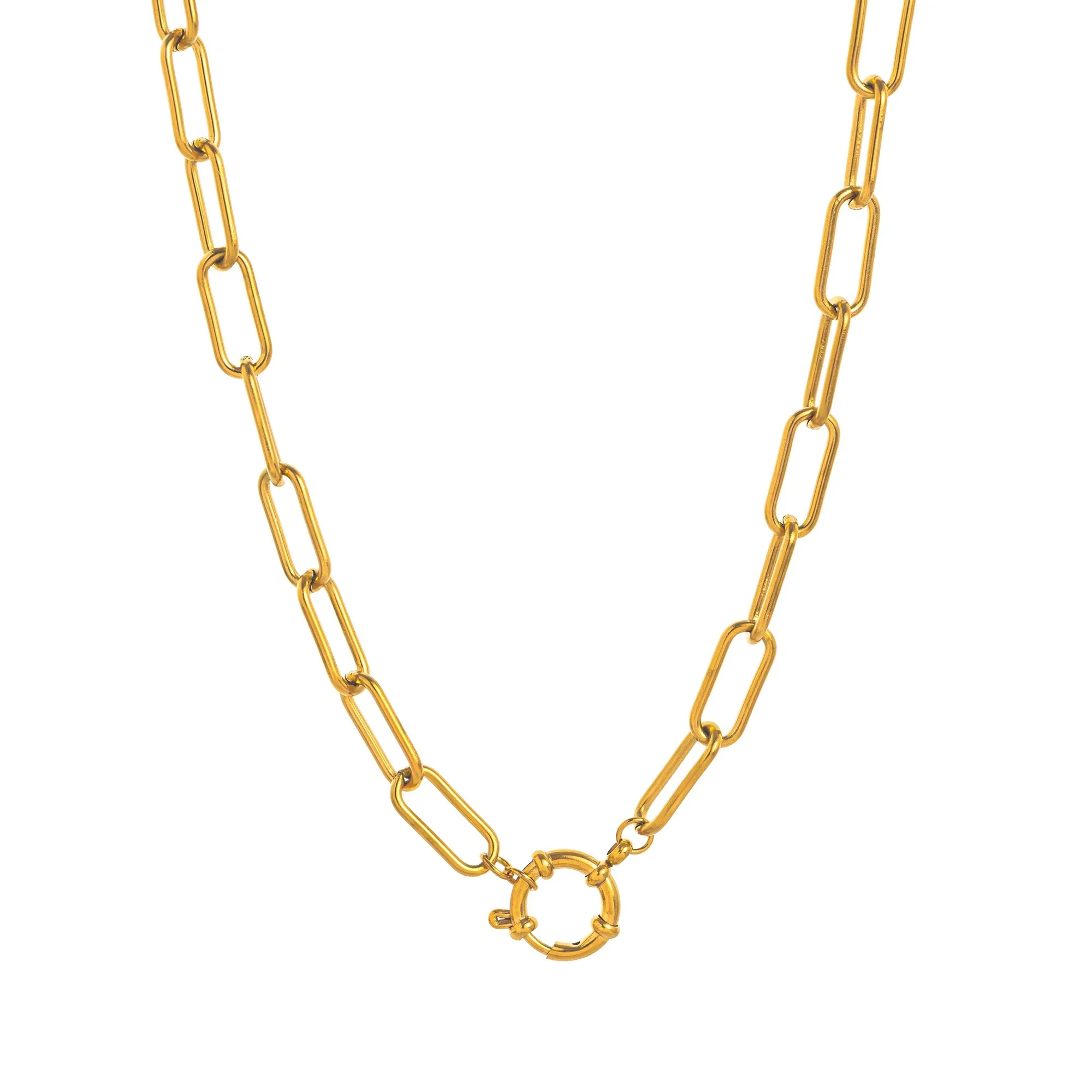 The stylish 18K gold-plated copper necklace with elegant chain design is the perfect gift for her, suitable for daily wear
The stylish 18K gold-plated copper necklace with elegant chain design is the perfect gift for her, suitable for daily wear