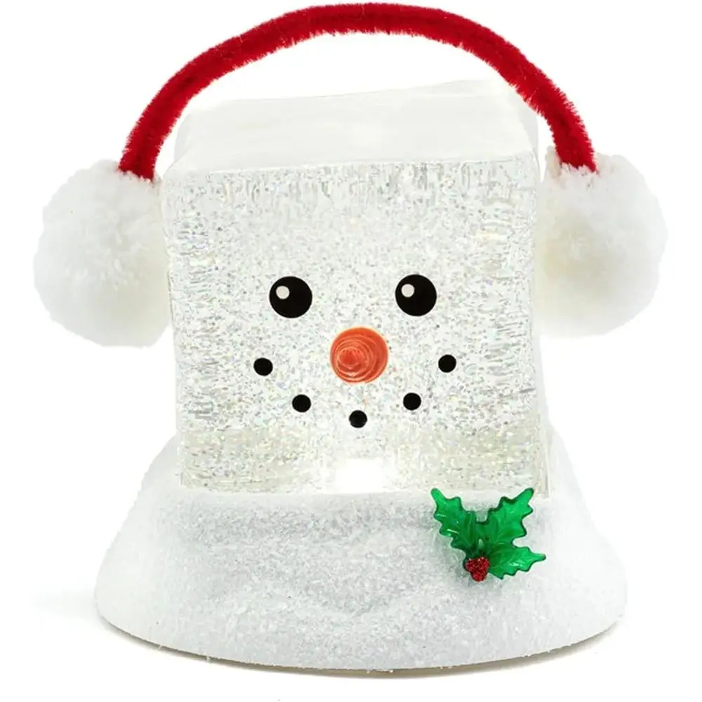 Illuminating Snowman Ice Cube with Red Ear Muffs, 7.25 x 7 Inches, Plastic Glitter Holiday Globe
Illuminating Snowman Ice Cube with Red Ear Muffs, 7.25 x 7 Inches, Plastic Glitter Holiday Globe