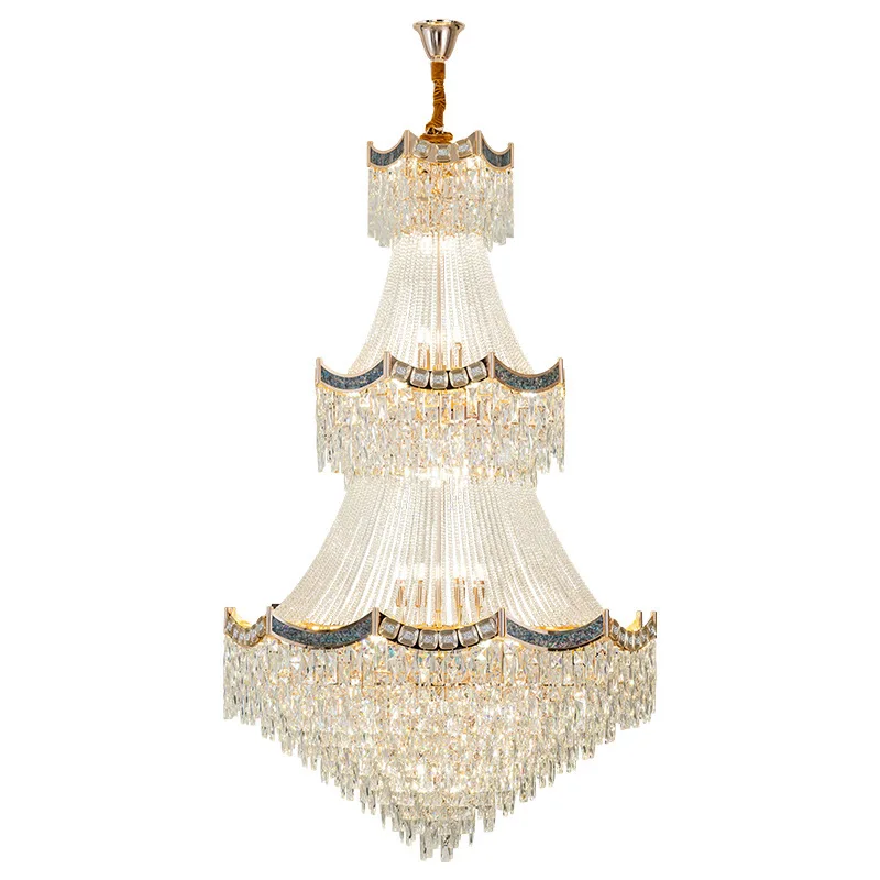 @Duplex building living room crystal chandelier post-modern light luxury building middle floor ladder long chandelier villa hall
@Duplex building living room crystal chandelier post-modern light luxury building middle floor ladder long chandelier villa hall