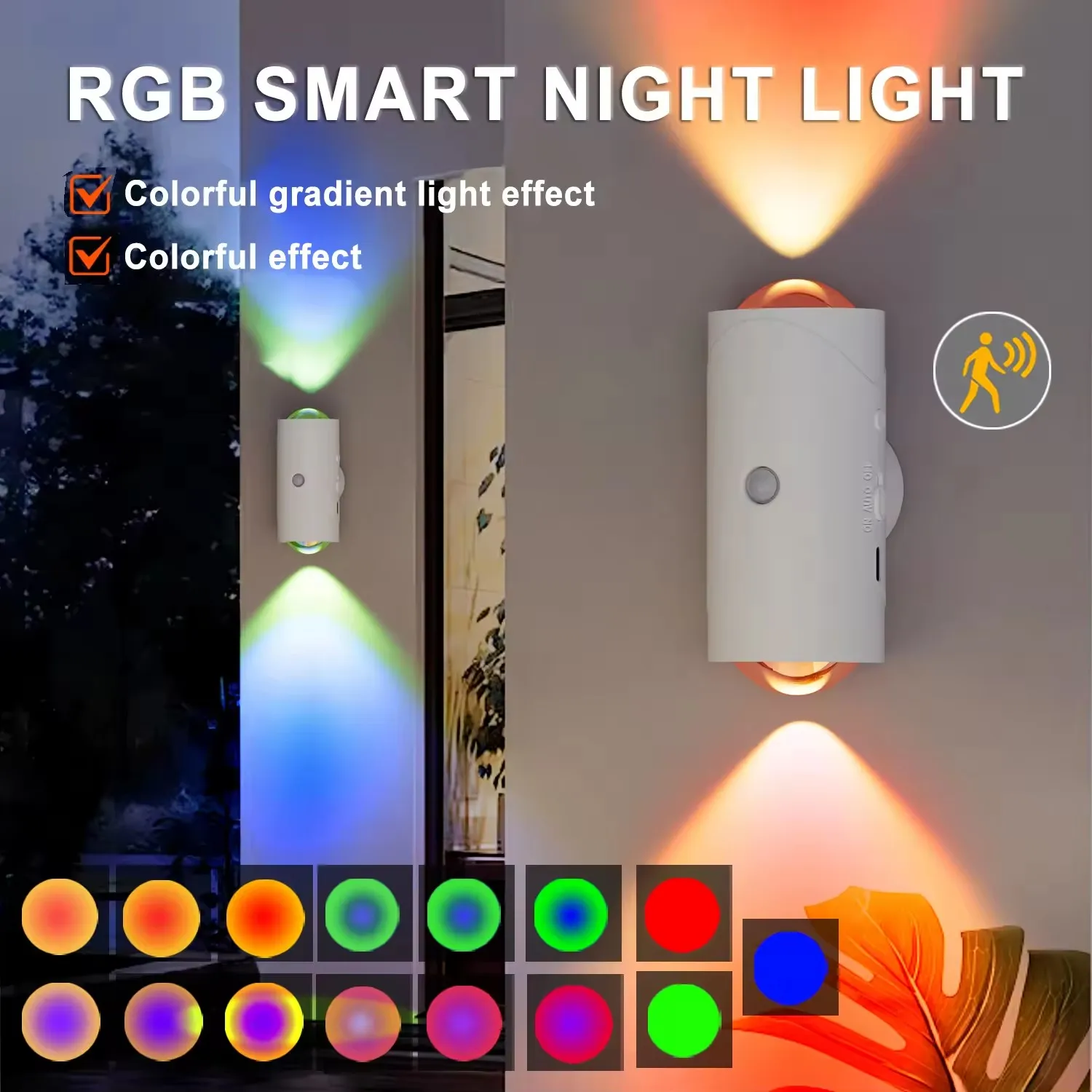 Rechargeable RGB Motion Sensor Wall Lamp Light Up and Down LED Magnetic Mounting Night Light Home Decoration for Stair Porch
Rechargeable RGB Motion Sensor Wall Lamp Light Up and Down LED Magnetic Mounting Night Light Home Decoration for Stair Porch
