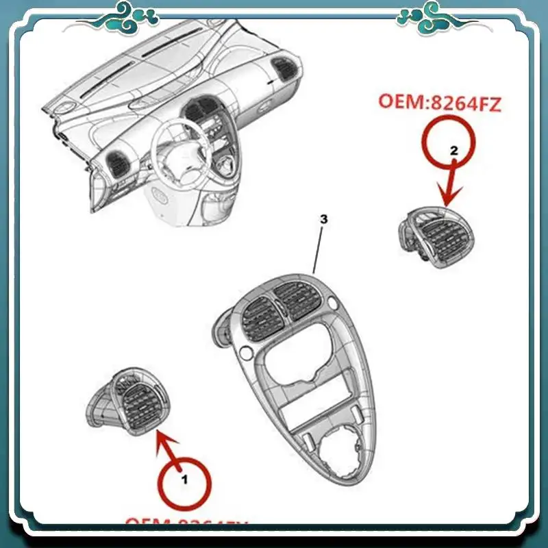 ABTU-For Citroen Picasso Air Outlet Instrument Panel Left Right Air Outlet Paddle Assembly 8264FY 8264FZ
ABTU-For Citroen Picasso Air Outlet Instrument Panel Left Right Air Outlet Paddle Assembly 8264FY 8264FZ