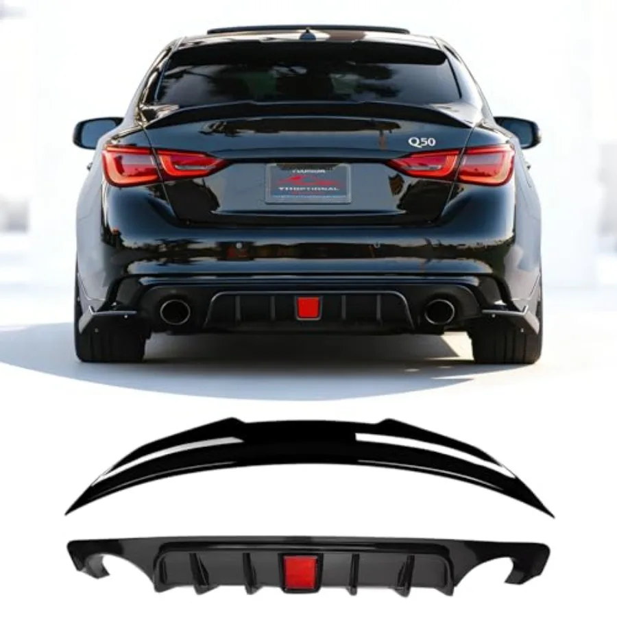 Rear Diffuser Spoiler Glossy Black Kit for 2018-2024 Infiniti Q50 Rear Bumper Lip Trunk Wing Spoiler Q50 Exterior Accessories
Rear Diffuser Spoiler Glossy Black Kit for 2018-2024 Infiniti Q50 Rear Bumper Lip Trunk Wing Spoiler Q50 Exterior Accessories