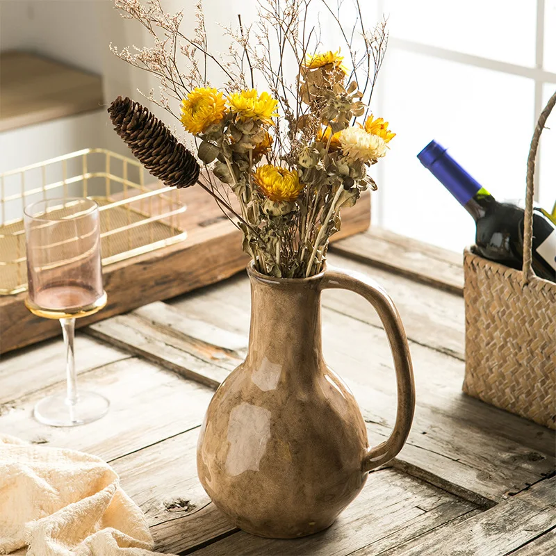 Nordic luxury ceramic vase decoration simple living room table flower arrangement ins handle kiln change vase wholesale
Nordic luxury ceramic vase decoration simple living room table flower arrangement ins handle kiln change vase wholesale