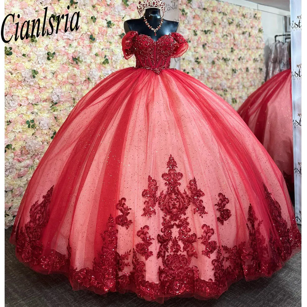 Sparkly Red Sweetheart Quinceanera Dresses 2023 Princess Lace Sequins Pageant Party Sweet 15 Ball Gown
Sparkly Red Sweetheart Quinceanera Dresses 2023 Princess Lace Sequins Pageant Party Sweet 15 Ball Gown