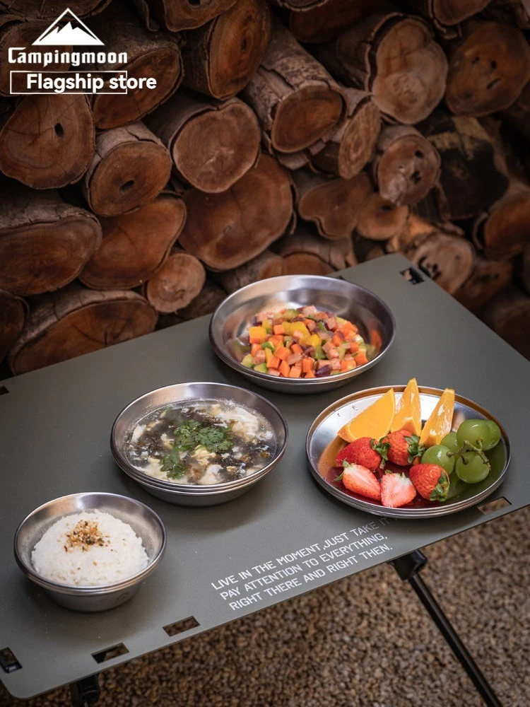 CAMPINGMOON Picnic Plate Set of 8 S395 Stainless Steel Simple Fruit Plate Portable Storage Bag
CAMPINGMOON Picnic Plate Set of 8 S395 Stainless Steel Simple Fruit Plate Portable Storage Bag