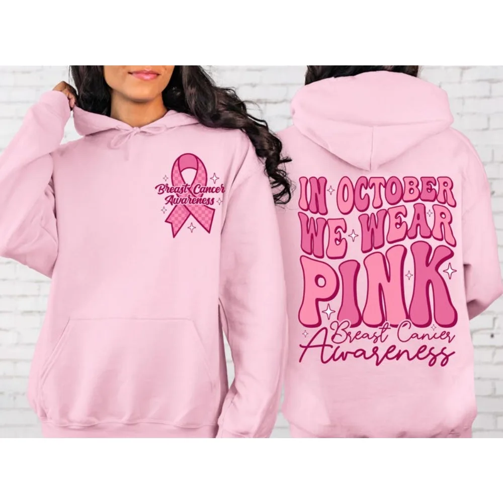 In October We Wear Pink HOODIE Breast Cancer Awareness Sweatshirts Nobody Fights Alone Motivational Hoodies Women's Clothing
In October We Wear Pink HOODIE Breast Cancer Awareness Sweatshirts Nobody Fights Alone Motivational Hoodies Women's Clothing