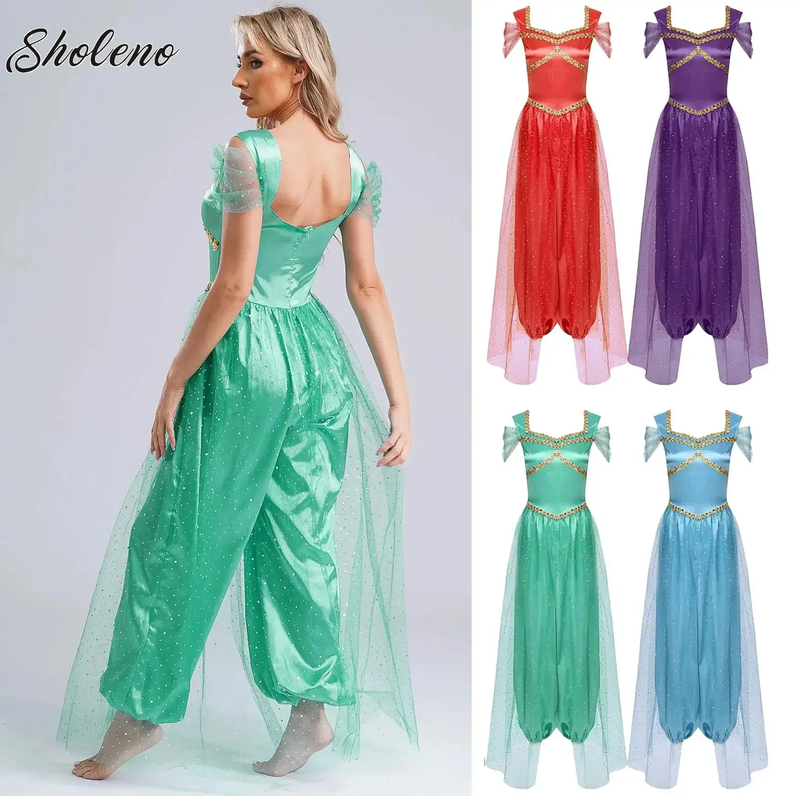 Women Halloween Arabic Costume Arabian Princess Role Play Adult Female Sexy Belly Dance Stage Performance Cheerleading Costume
Women Halloween Arabic Costume Arabian Princess Role Play Adult Female Sexy Belly Dance Stage Performance Cheerleading Costume