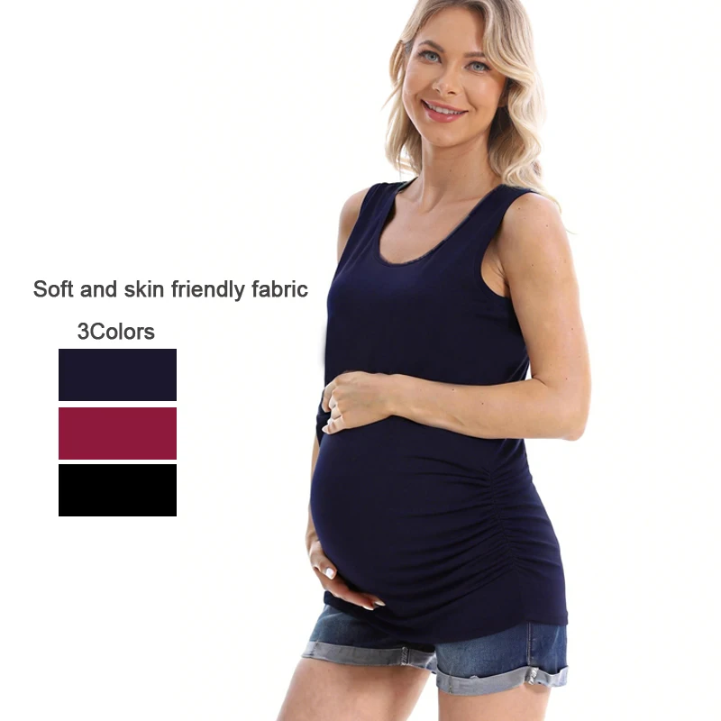 Skin Friendly Soft Maternity Sleeveless Vest U-neck Side Ruched Stretch Tank Top Casual Daily Pregnancy Camisole
Skin Friendly Soft Maternity Sleeveless Vest U-neck Side Ruched Stretch Tank Top Casual Daily Pregnancy Camisole