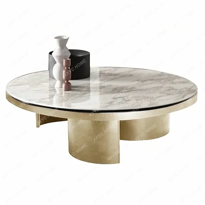 HLight luxury coffee table Modern simple marble table Round exquisite living room side table Movable
HLight luxury coffee table Modern simple marble table Round exquisite living room side table Movable