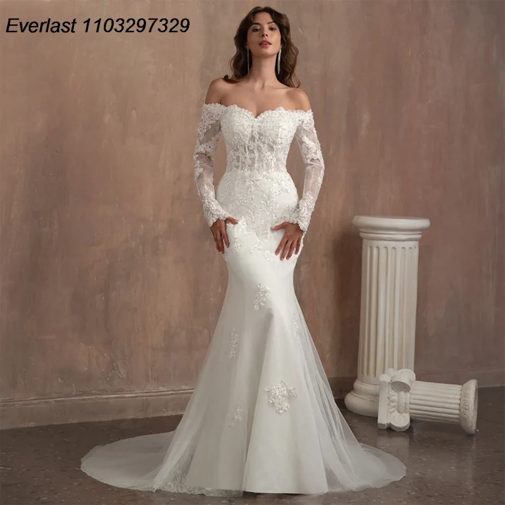 EVLAST Customized Mermaid Wedding Dress 2025 Long Sleeve Vestido De Novia Beading Lace Appliques 3D Flowers Robe De Mariee TMD08
EVLAST Customized Mermaid Wedding Dress 2025 Long Sleeve Vestido De Novia Beading Lace Appliques 3D Flowers Robe De Mariee TMD08